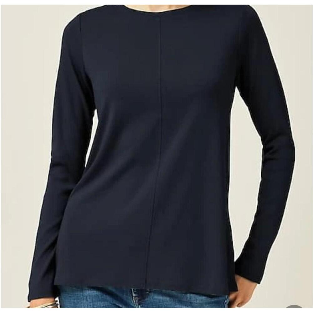 J. Jill Top Size M Wearever Collection Black Long Sleeve Stretch Cotton
